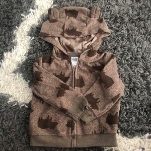 Zip-up soft hooded bear jackets for kids
